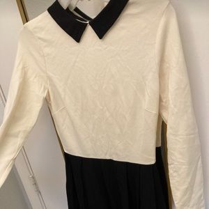 White black and blue hem dress